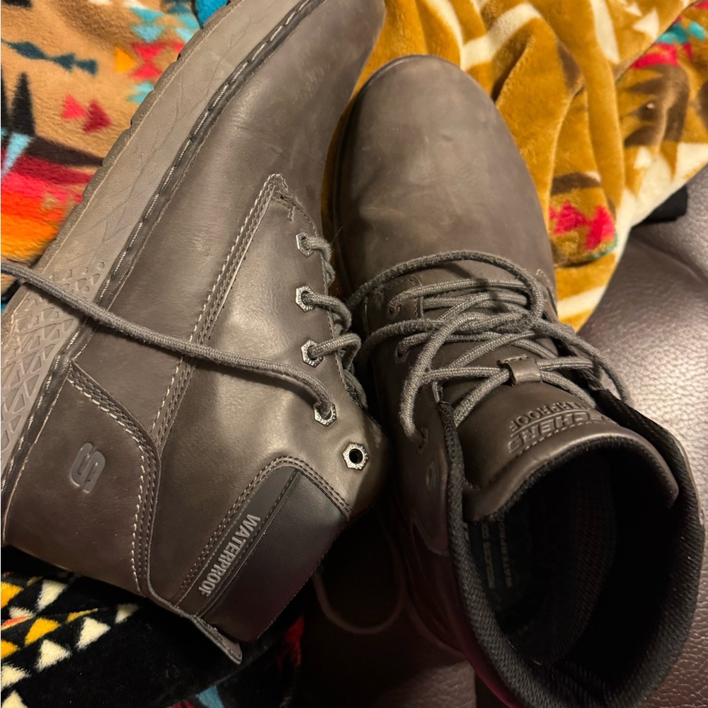 Skechers Men's Dark Gray Waterproof Boots